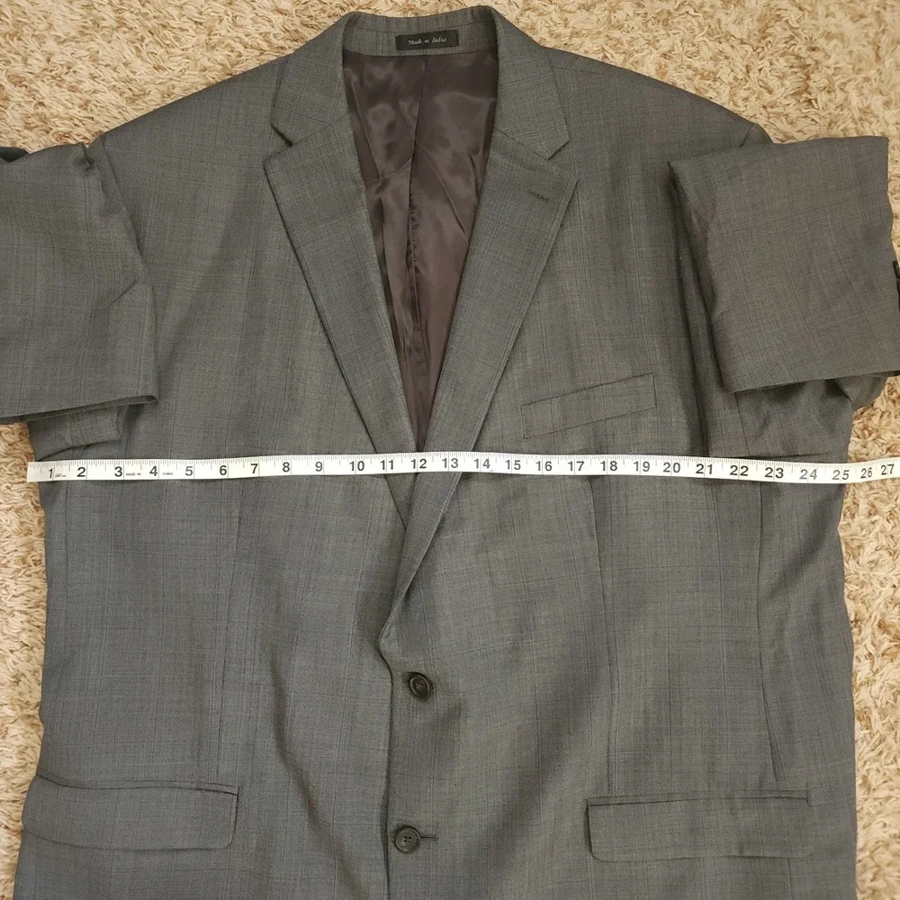 Lauren Ralph Lauren Gray Windowpane Mens 50L Blazer Sport Coat